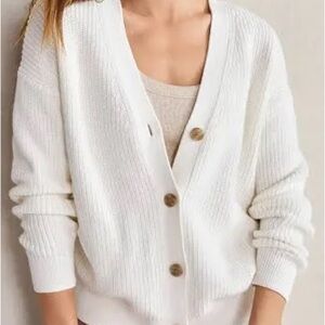Haven Well Within Cotton Shaker Stitch Cardigan Ivory